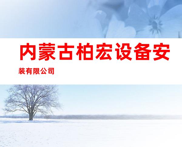 内蒙古柏宏设备安装有限公司