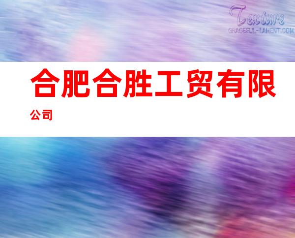 合肥合胜工贸有限公司