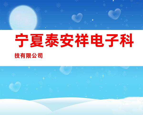宁夏泰安祥电子科技有限公司