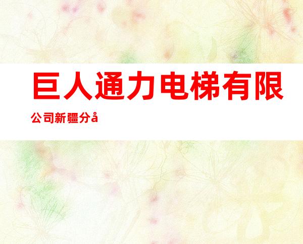 巨人通力电梯有限公司新疆分公司