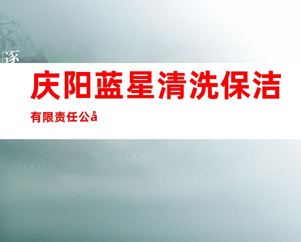 庆阳蓝星清洗保洁有限责任公司