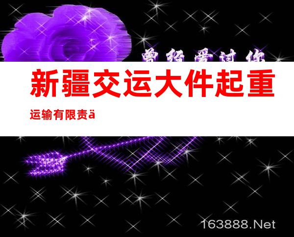 新疆交运大件起重运输有限责任公司