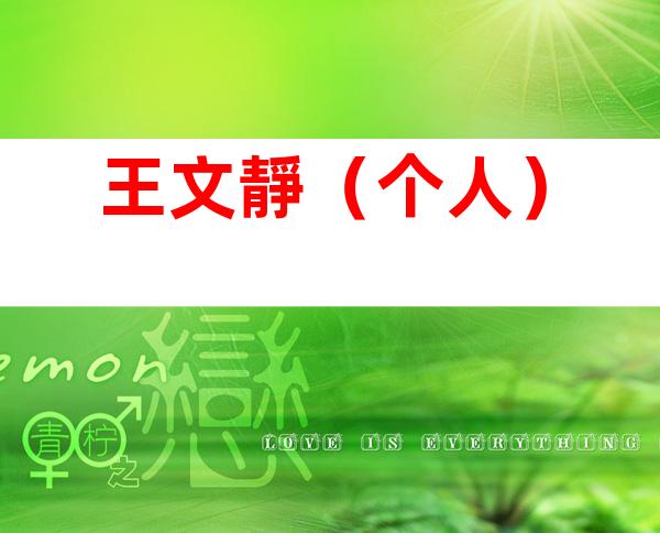 王文靜（个人）