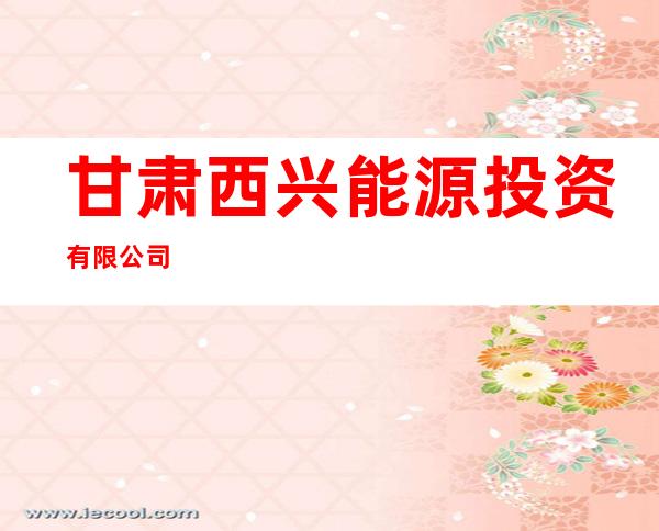 甘肃西兴能源投资有限公司