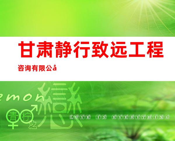 甘肃静行致远工程咨询有限公司