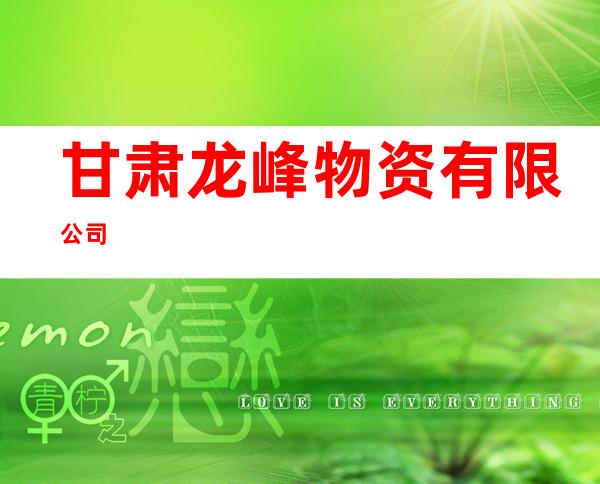 甘肃龙峰物资有限公司