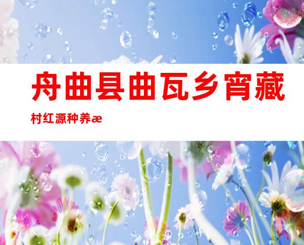 舟曲县曲瓦乡宵藏村红源种养殖农民专业合作社