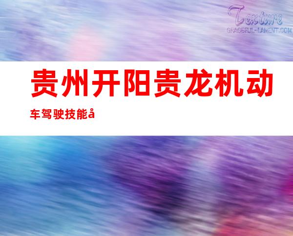 贵州开阳贵龙机动车驾驶技能培训有限公司